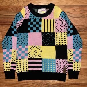 Tipsy Elves Sportswear Women’s Size Small Sweater Quilt Pattern Ski Snowboard